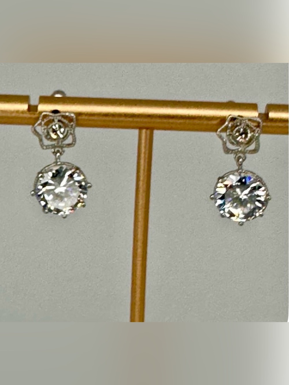 Charlestone Cubic Zirconia Drop Earrings Silver Dangle Sparkly NWT